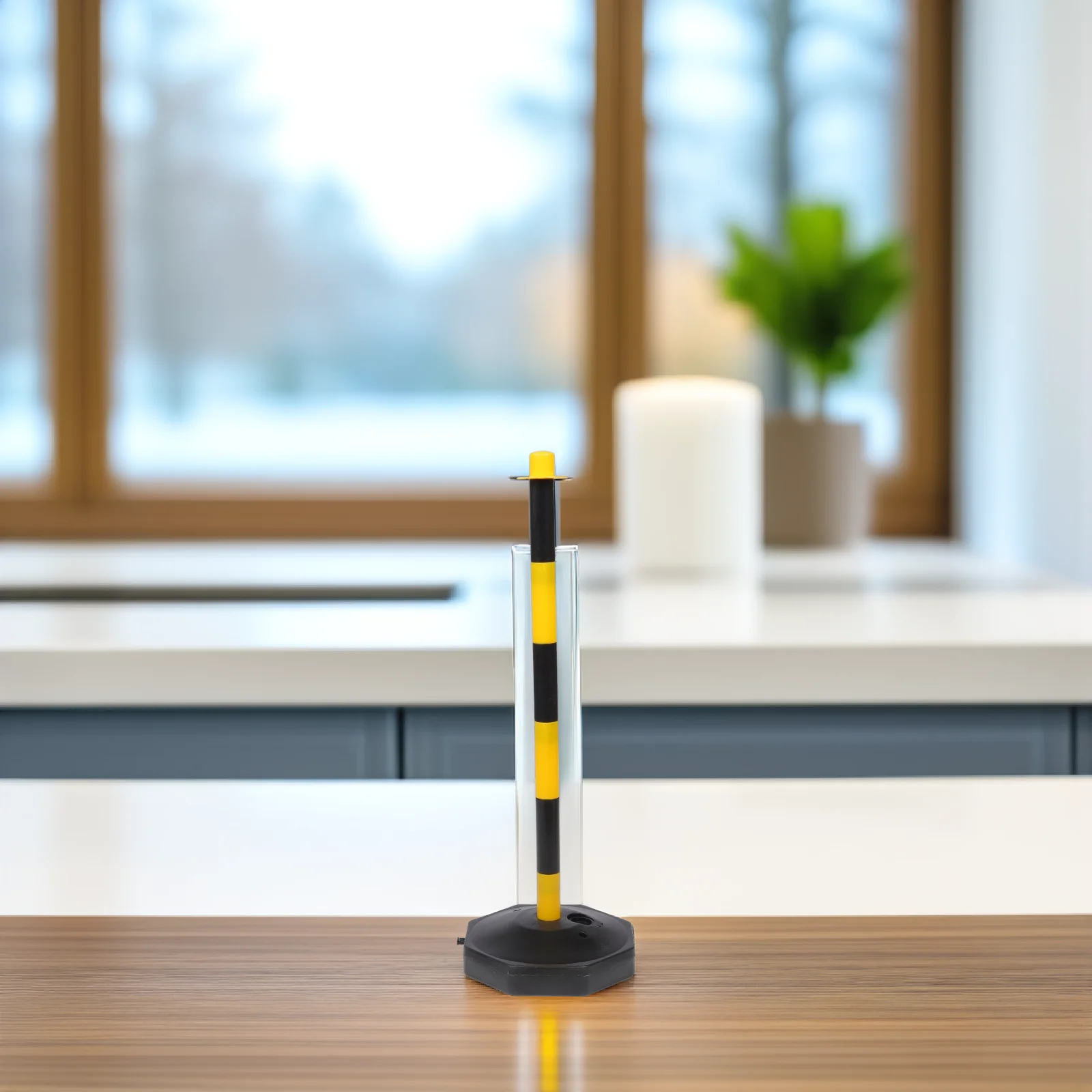 

1pcs Anti-collision Warning Column Isolation Pile Barricade Cone Elastic Column Traffic Safety Facility Yellow Black Striped