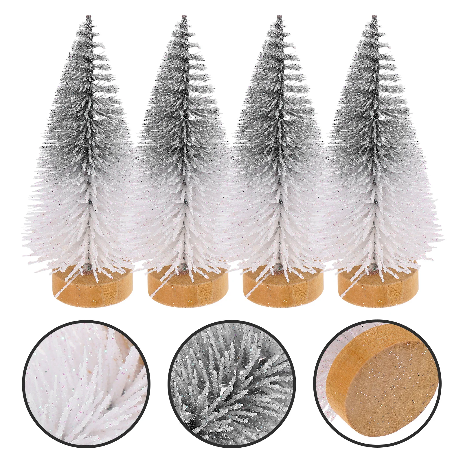 

4 Pcs Christmas Tree Ornaments Tiny Artificial Thin Mini Pine Holiday Little Trees Wreath