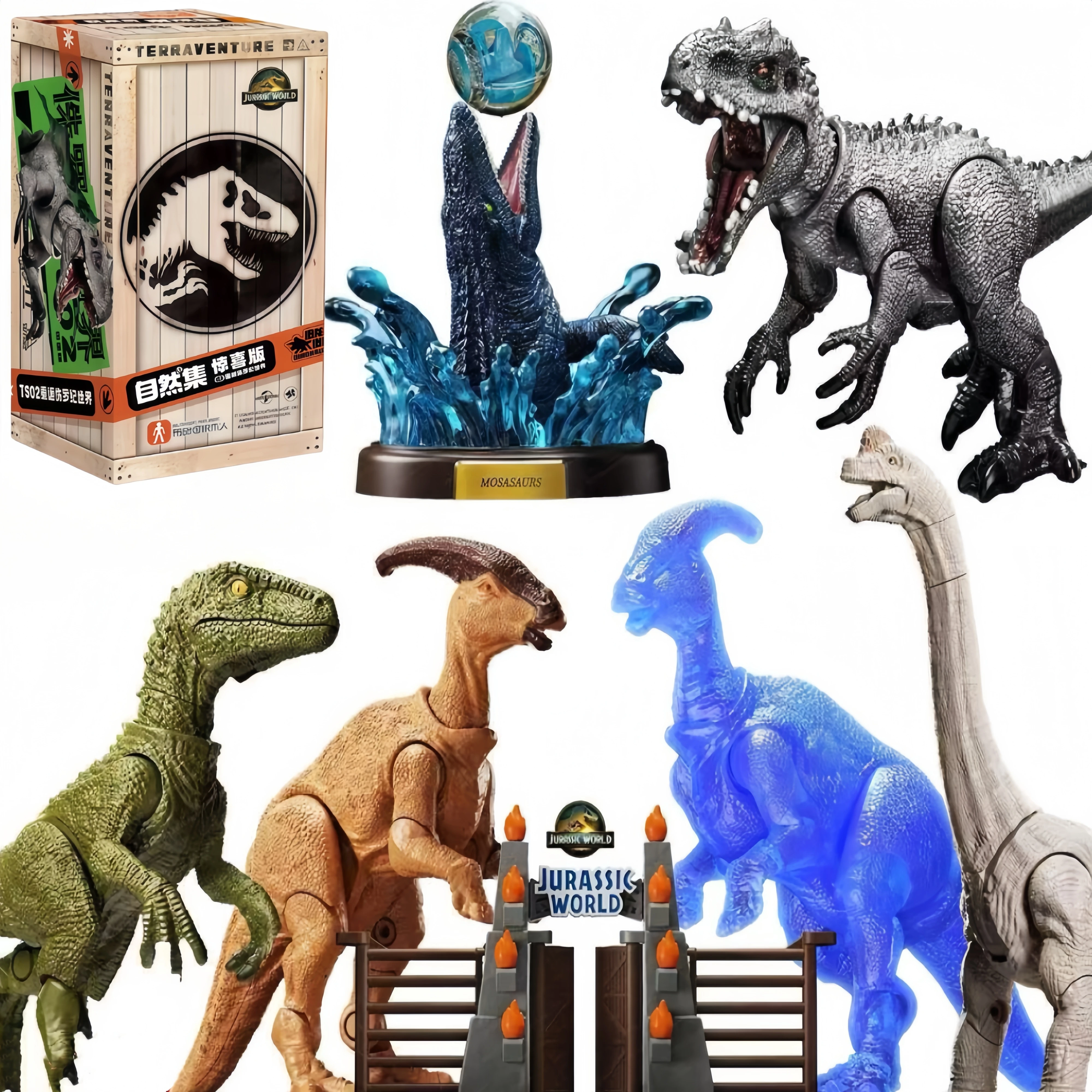 Blocs de construction Blokees Jurassic World Surprise 2e génération - Boîte aveugle Dragon T-Rex naturelle |   Jouet pour garçon