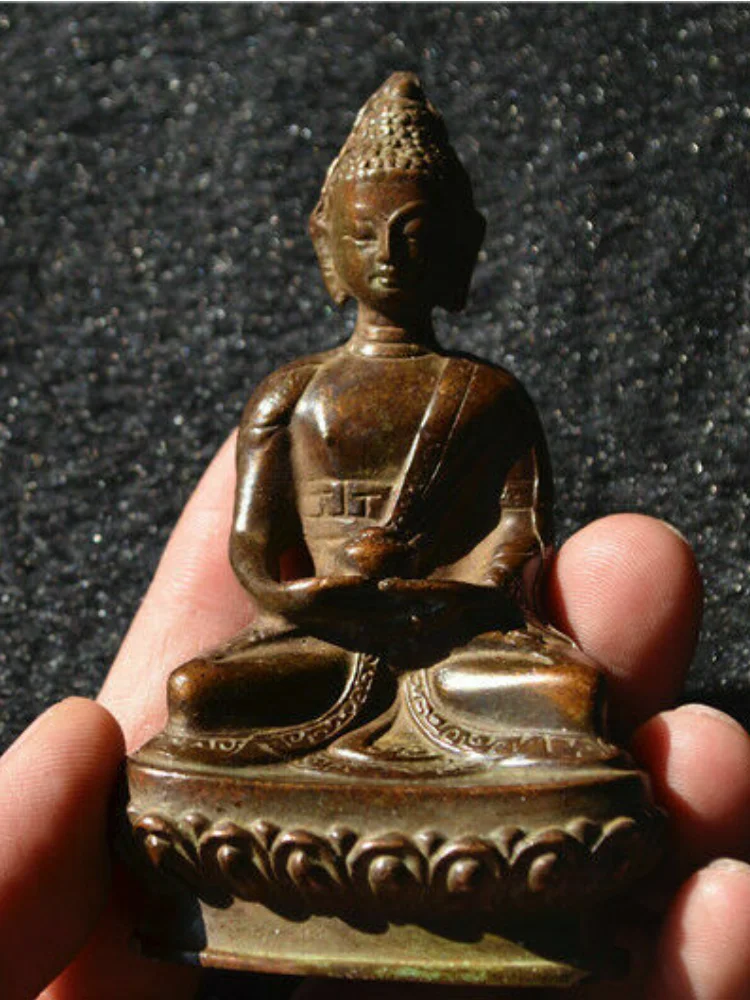 Alte tibetische Bronze Buddhismus Apotheker Rulai Buddha Statue