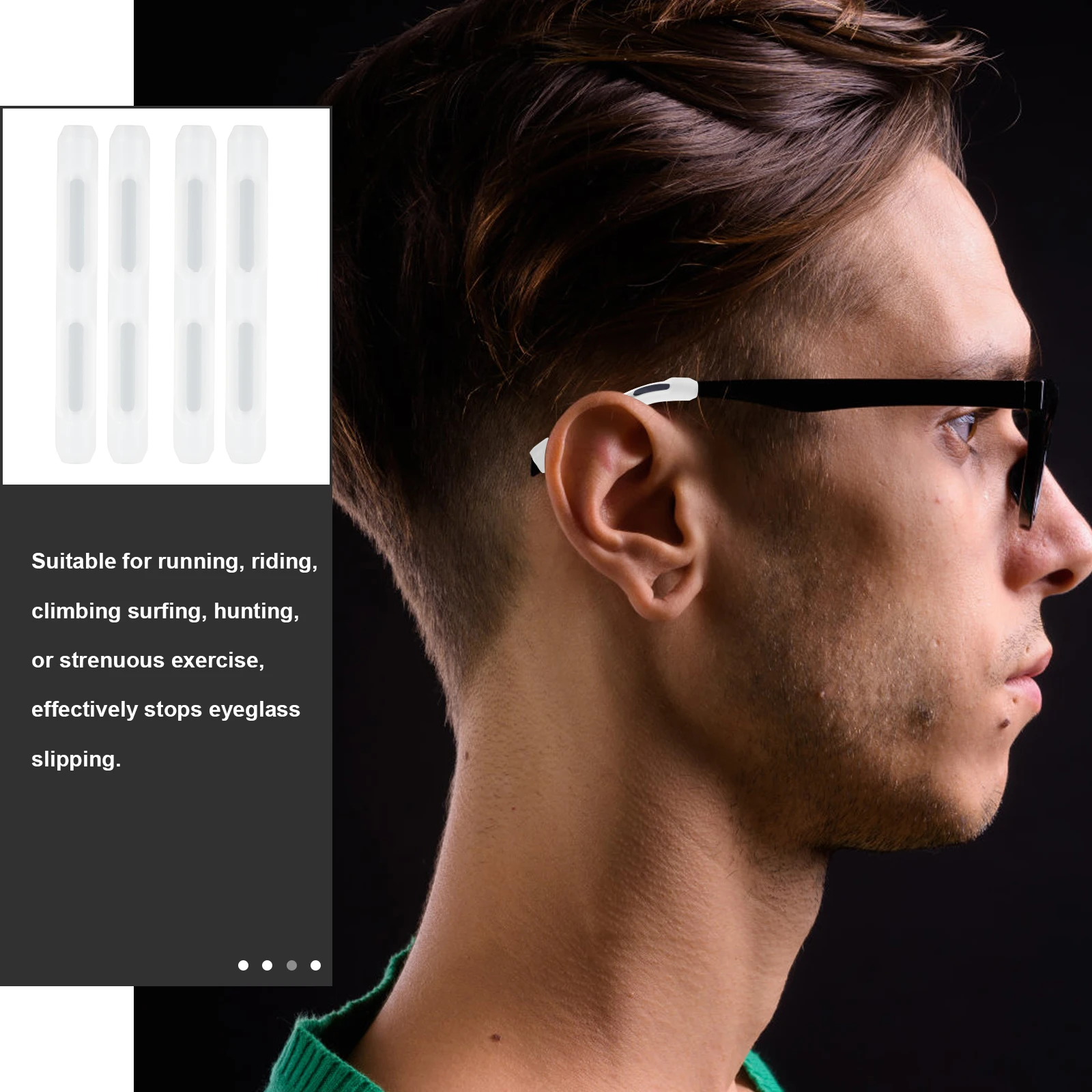 

Eyeglass Ear Grips Silicone Non Skid Flexible For Sports Running Climbing Glasses Accessories Leg Covers