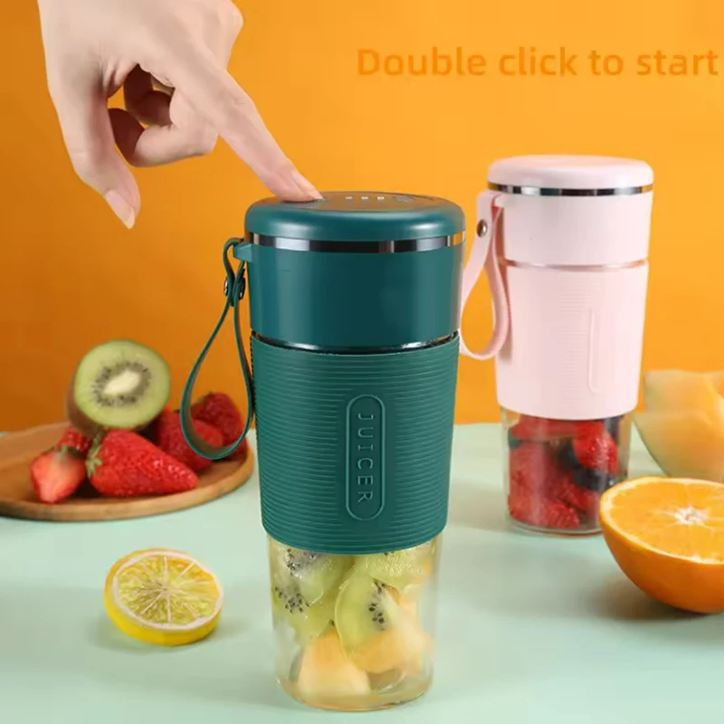 

USB перезаряжаемая портативная соковыжималка, беспроводной мини-блендер для смузи, электрический миксер соковыжималки со стеклянной чашкой