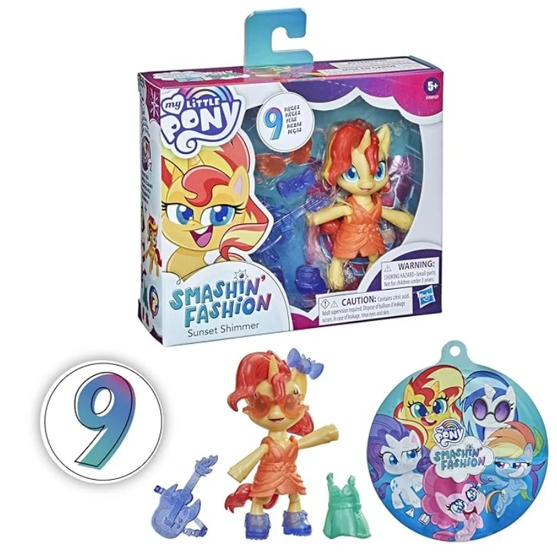My Little Pony Smashin Fashion Sunset Shimmer Set Twilight Sparkle 3-Inch Poseable Figure with Fashion Accessories Toy
