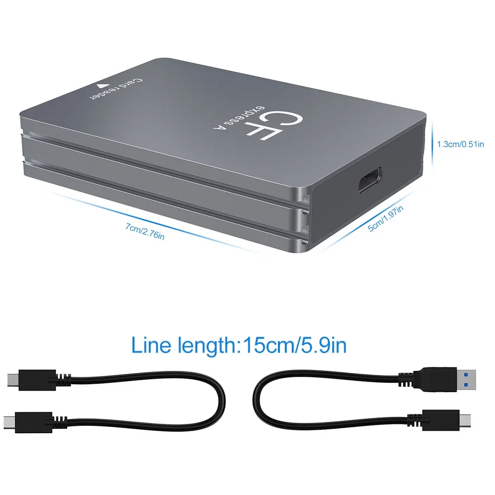 2 في 1 CFexpress نوع A قارئ بطاقات SD USB 3.2 10Gbps قارئ CF Express المحمول مع كابل USB C إلى USB C/USB A لـ SLR