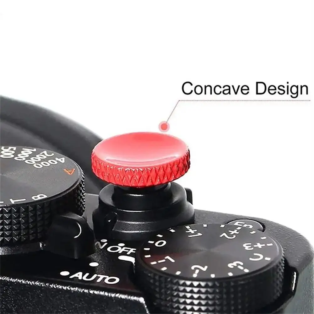 Concave Shutter Release Button Copper Ergonomic Camera Shutter Button Knurling Design Metal Camera Triggers