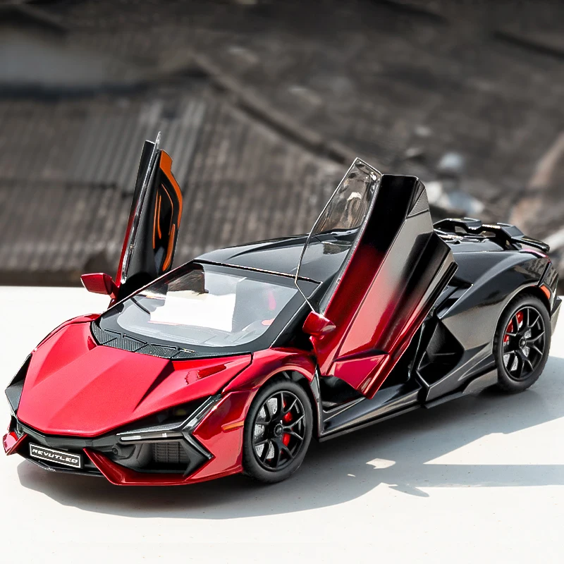 1:24 Lamborghini Revuelto Supercar Alloy Car Diecasts & Toy Vehicles Metal Toy Car Model Sound and light Collection Kids Toy