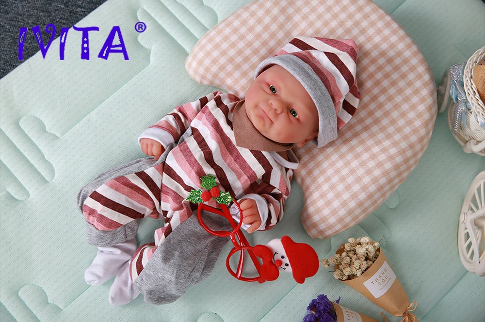 IVITA Versand aus Spanien: 100% Vollsilikon Reborn-Babypuppen, Lebensecht Bemalte Realistische Neugeborenen-Babypuppen Spielzeug – Detail 16