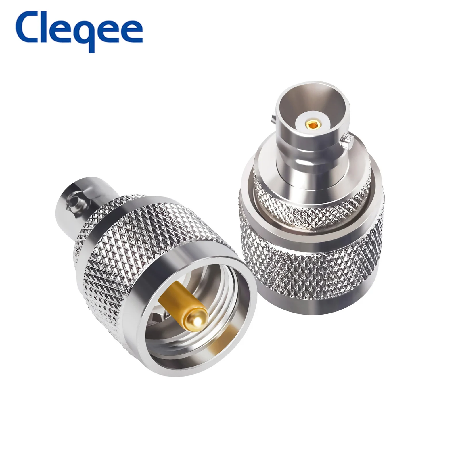 Cleqee 1PC BNC Female Jack to UHF PL259 Male Plug RF Adapter Nickel Plated Copper Connector Coaxial For Radio Antenna Aerial