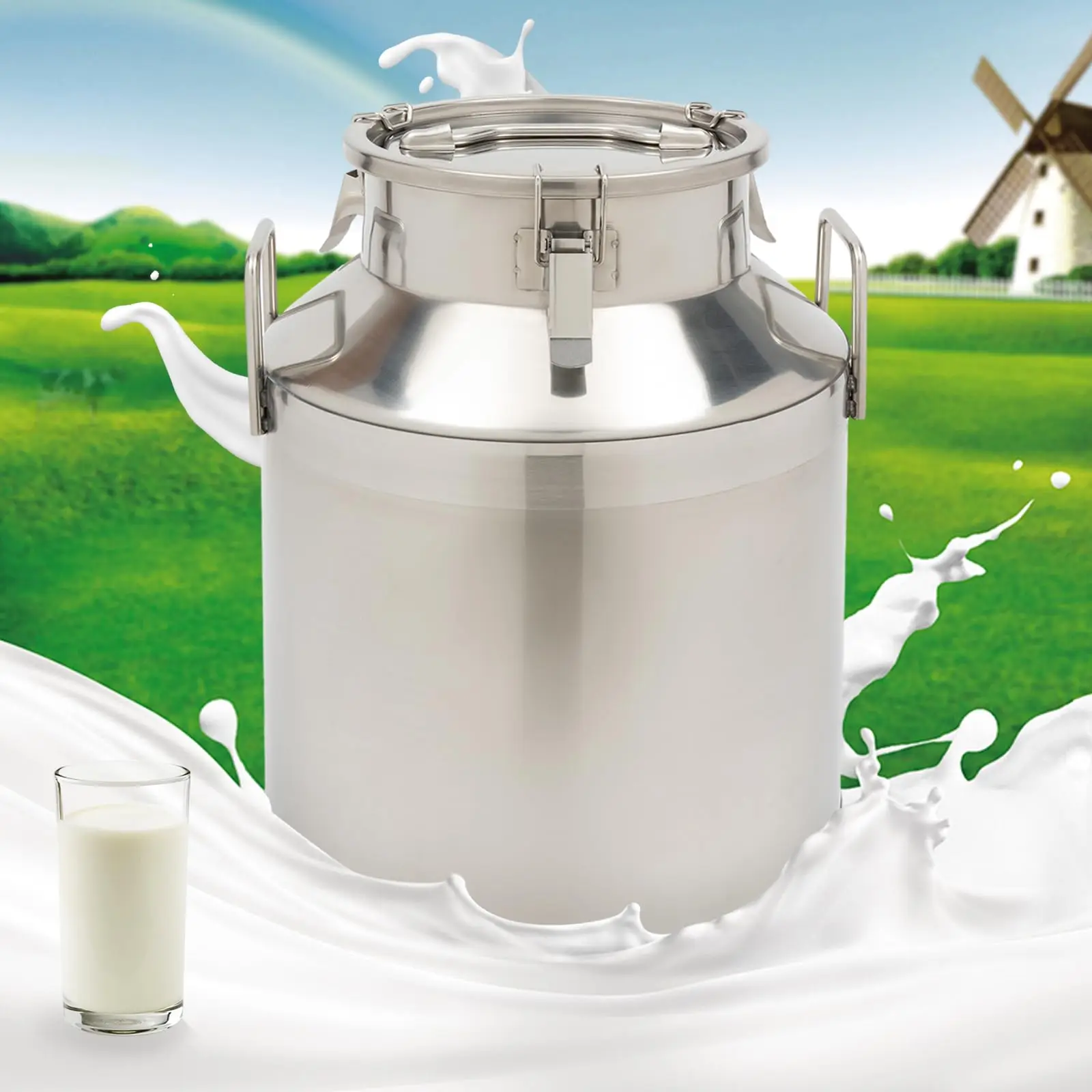 

Кувшин для молока, канистра для кофе, ведро из нержавеющей стали, кувшин для молока с невидимой встроенной силиконовой герметичной крышкой, простая в использовании и Cl