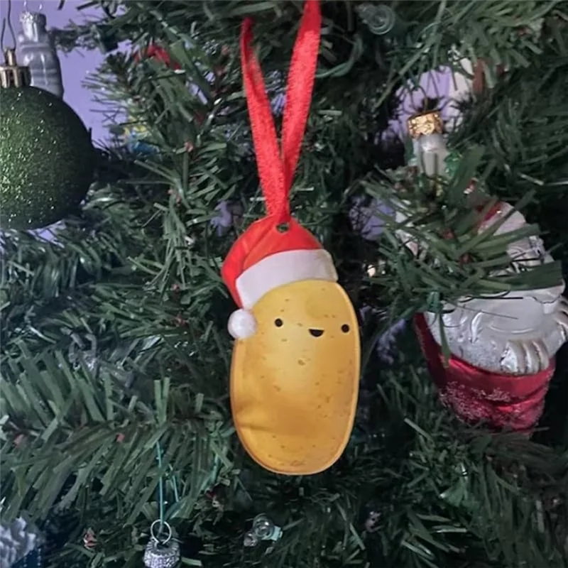 F-T 2 piezas Adorno de patata navideña Adorno de árbol de Navidad Decoración Adorno colgante de patata Decoraciones para árboles de Navidad
