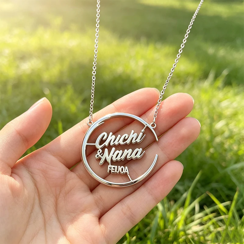 Stainless Steel Logo Picture Personalized Necklace Custom Drawing Photo DIY Design Pendant Necklace for Woman Man Jewelry Gift
