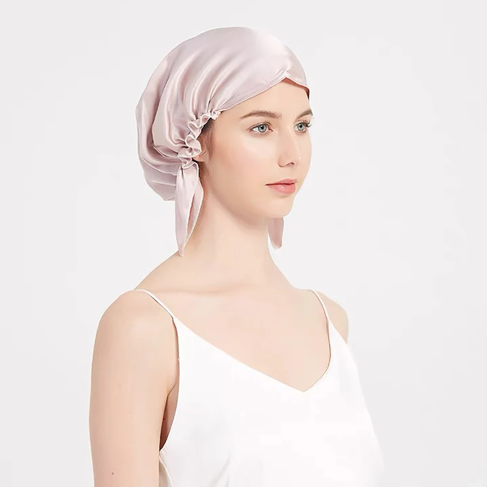 InjBonnets de couchage en mûrier 100% naturel pour femmes, couvre-chef, perte de cheveux, chapeaux de luxe, enveloppement de sauna pour cheveux de