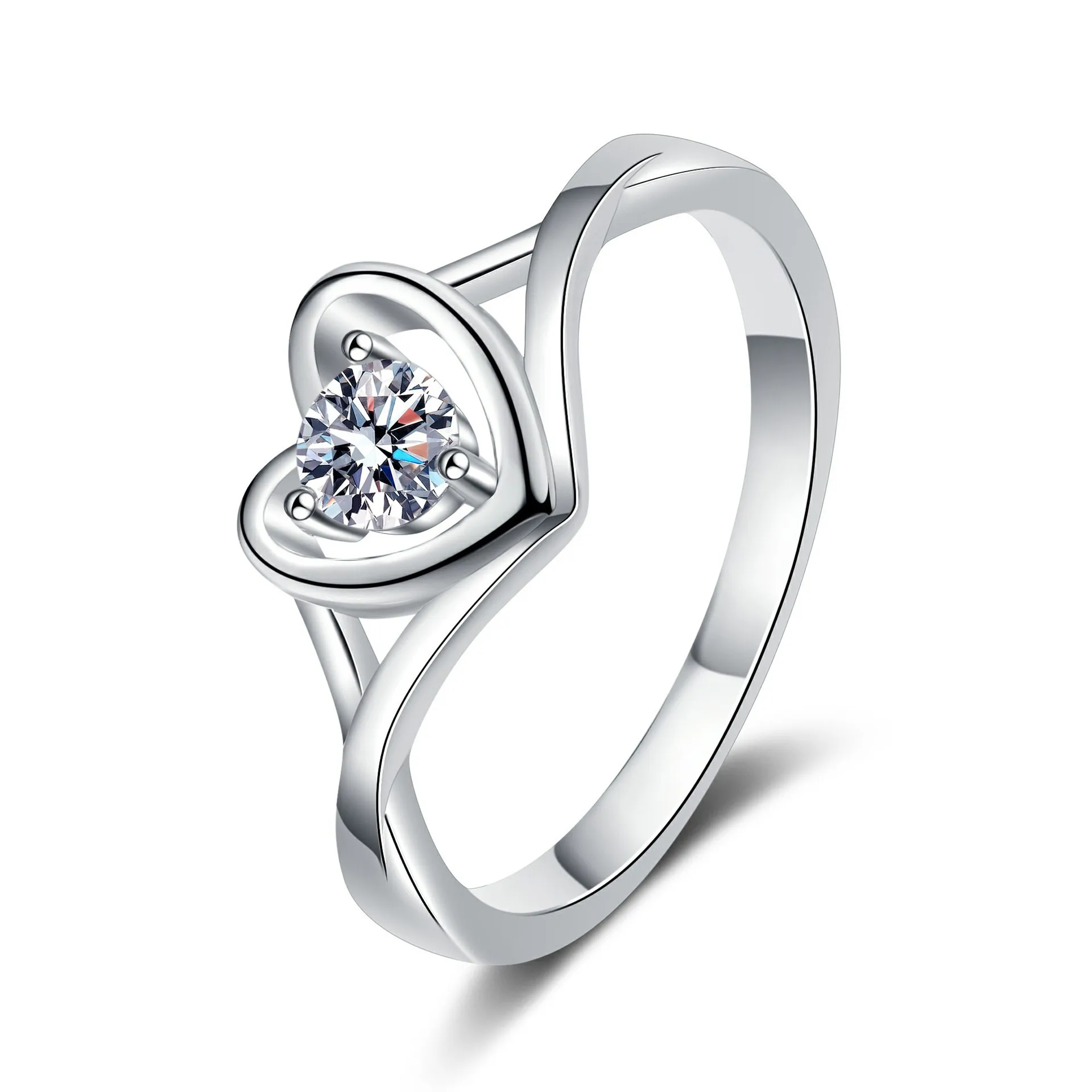 

AZ392-J Lefei Fashion Trend Luxury Simple Classic Moissanite 0.3ct Love Heart Ring For Women 925 Sterling Silver Wedding Jewelry