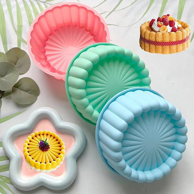 Molde Redondo de Silicona Antiadherente para Pastel Charlotte de 6 Pulgadas, Molde para Hornear Pasteles de Queso, Molde para Tartas de Fresa