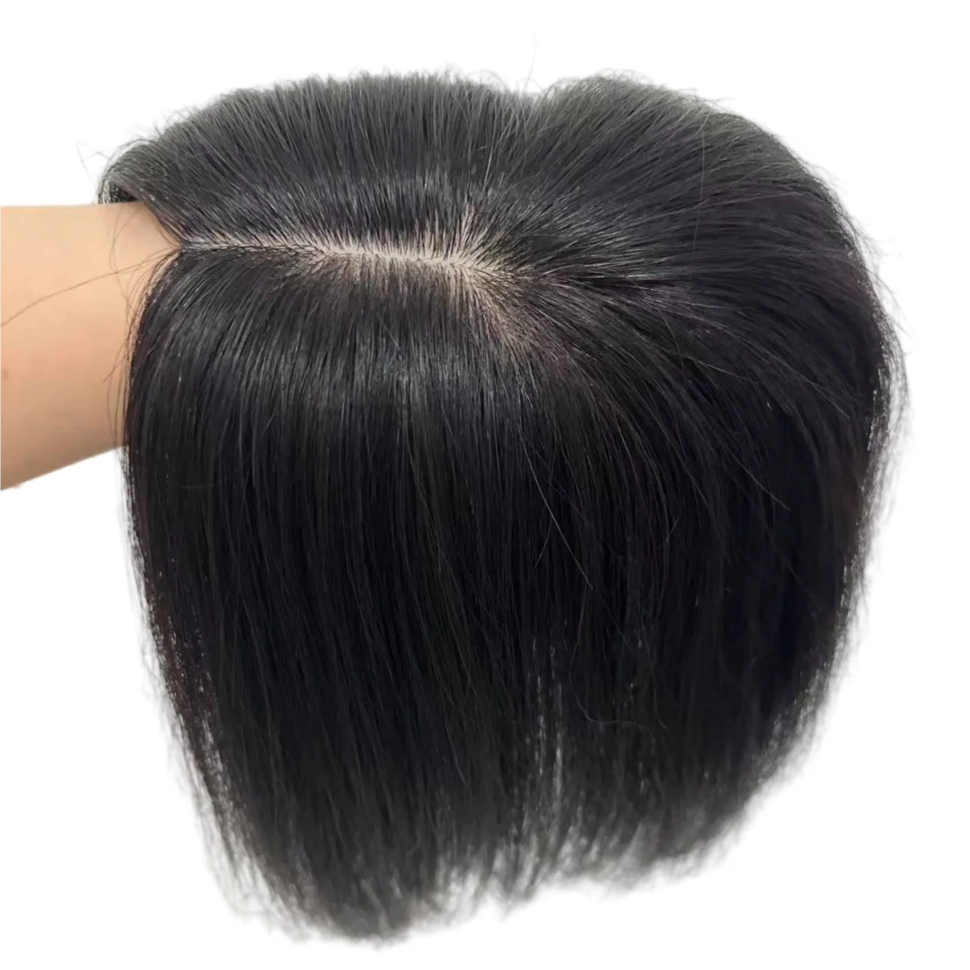 Silk Skin Base Human Hair Topper Free Parting Toppers for for Women Clip in Hairpiece Natural Scalp Top Brazilian Hair Extension