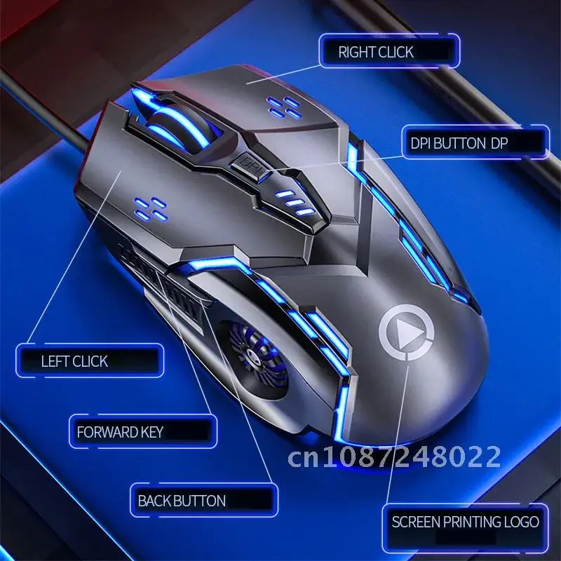 

Gaming Mouse 6D LED Light Computer Mice 7 Color Backlight Silent Game Mouse 6 Key Game competition Wired Mouse For PC Laptops