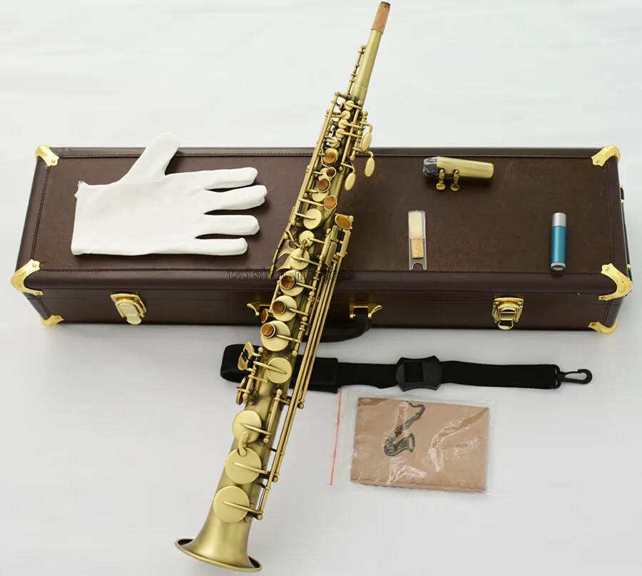 

Professional Antique VI Soprano Saxophone SAX Engraving Bell Leather Case