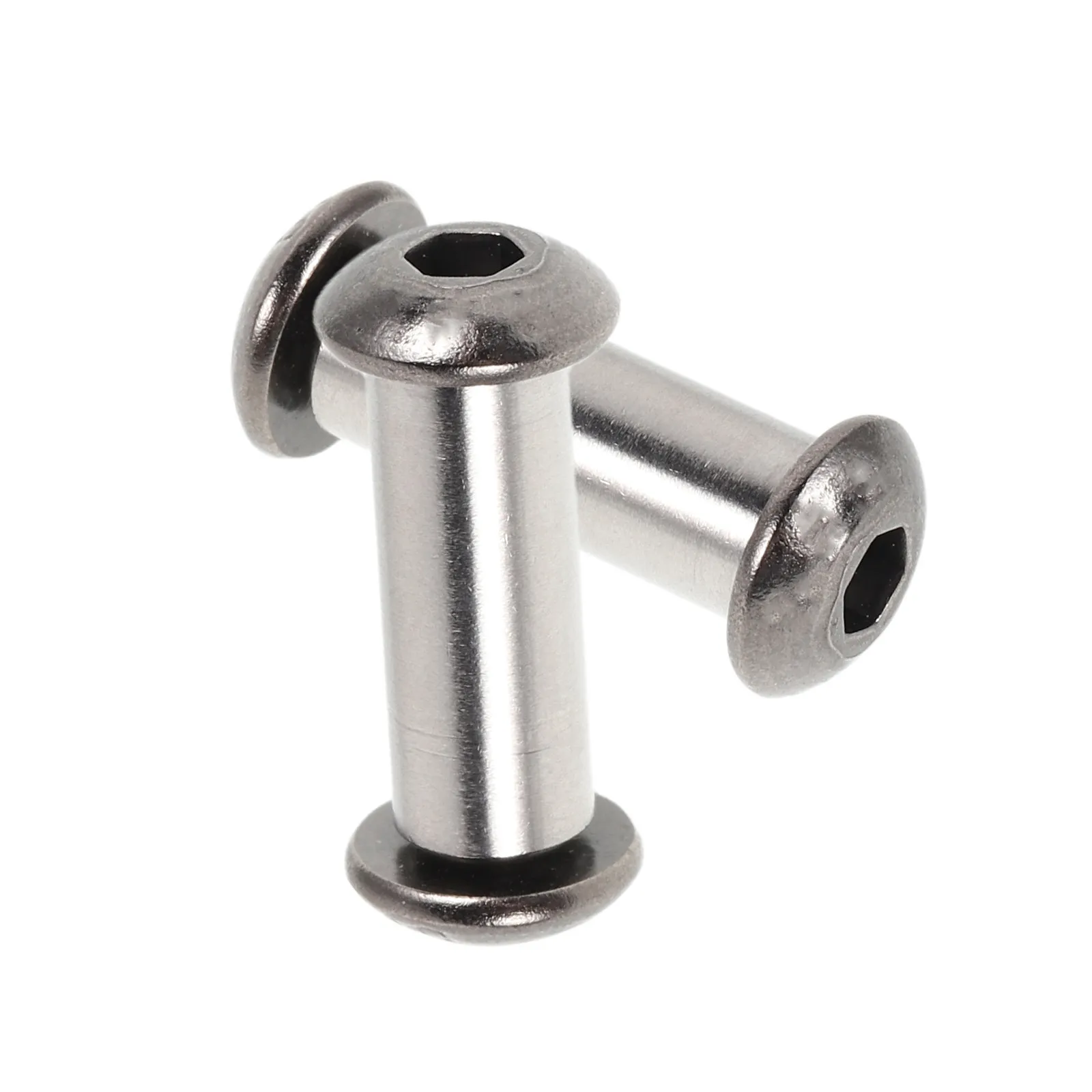 2Pcs Knife Handle Rivet Nuts 7x18mm Stainless Steel Solid Pins DIY Kitchen Knife Repair Cutlery Rivets Set Black Replacement