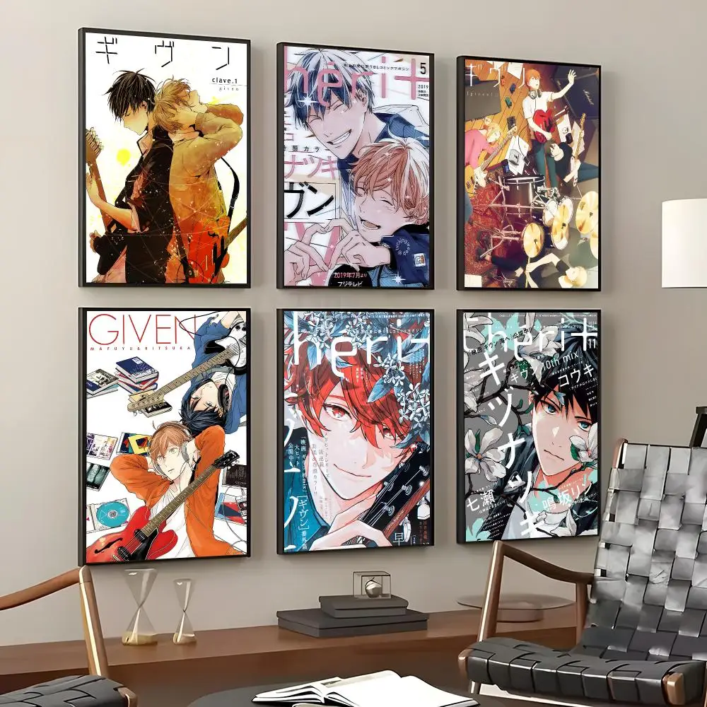 Anime Given Poster Self-Adhesive Waterproof Wall Stickers, Coffee Bar Home Wall Decor