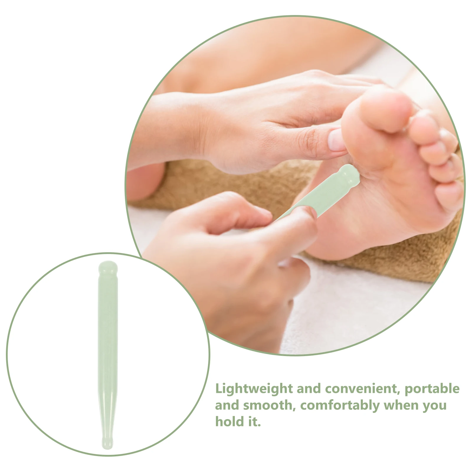 أداة تدليك وحيدة من اليشم الطبيعي، عصا محمولة لكشط القدم، علاج نقطة الضغط، تخفيف فعال للألم بعد المشي الطويل أو