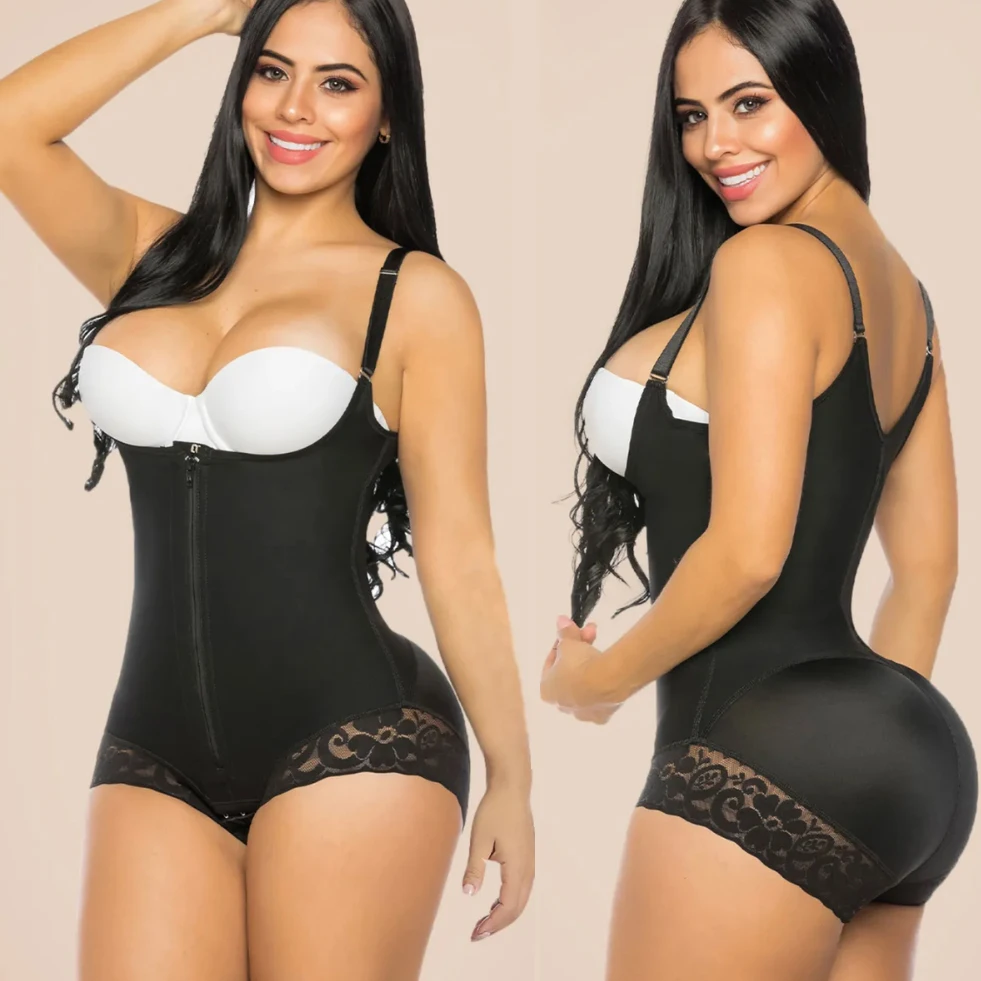 Fajas Colombians Zipper Bodysuit Shaper Shapewear Women Waist Trainer Reducing Girdle Flat Belly Slimming Sheath Postpartum Belt