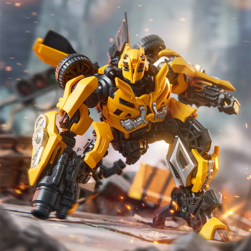 BLOKEES Transformação filme 3 Megatron Bumblebee Action Figure Modelo Brinquedos montados Robô Ornamento de mesa Presentes de Natal