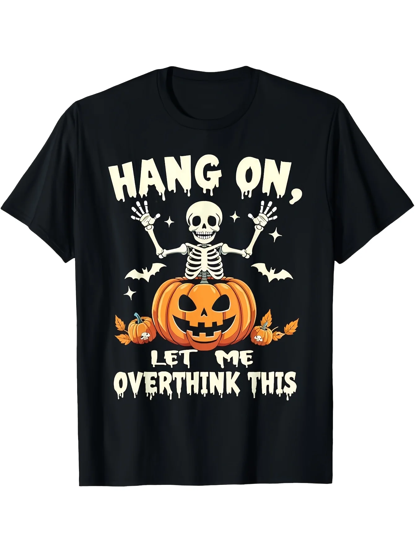 

Мужская футболка с рисунком и коротким рукавом, забавная футболка унисекс со скелетом и тыквой на Хэллоуин, идеально подходящая для повседневной носки на все сезоны
