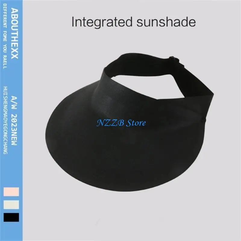 T21F قبعة شمسية نسائية بحافة واسعة قابلة للطي، قبعات مفتوحة للشواطئ للرجال #4