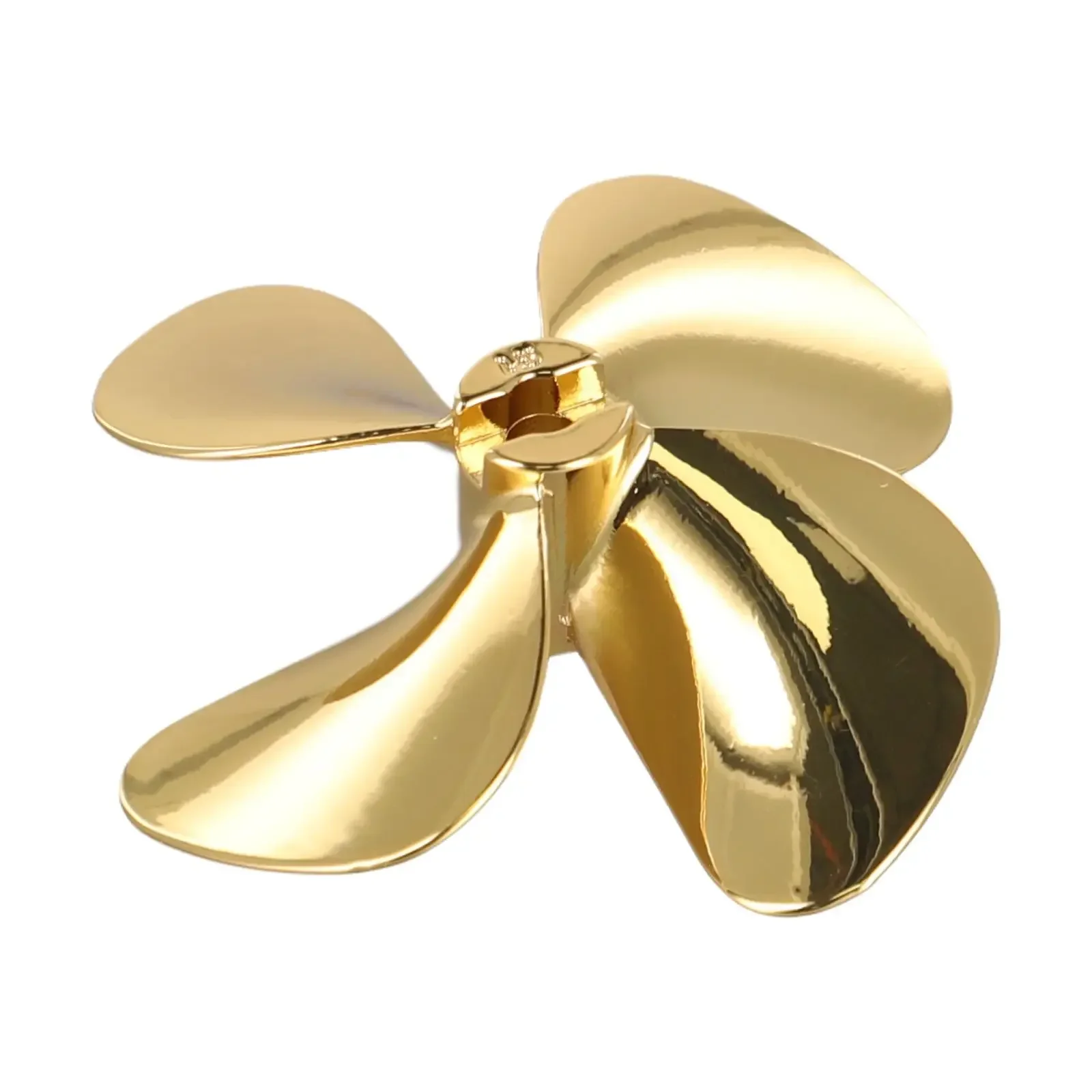 Heavy Duty RC Boat Propeller, 4 Blades, Zinc Alloy Construction, Gold Color Plate, Compatible With RC Marine ROV