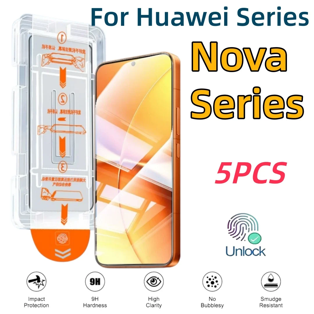 

5pcs HD Clear Tempered Glass Screen Protector for Huawei Nova 14 13 12 SE 10 9 8 7 pro 6 Nova13 Nova14 Anti-Scratch Bubble-Free