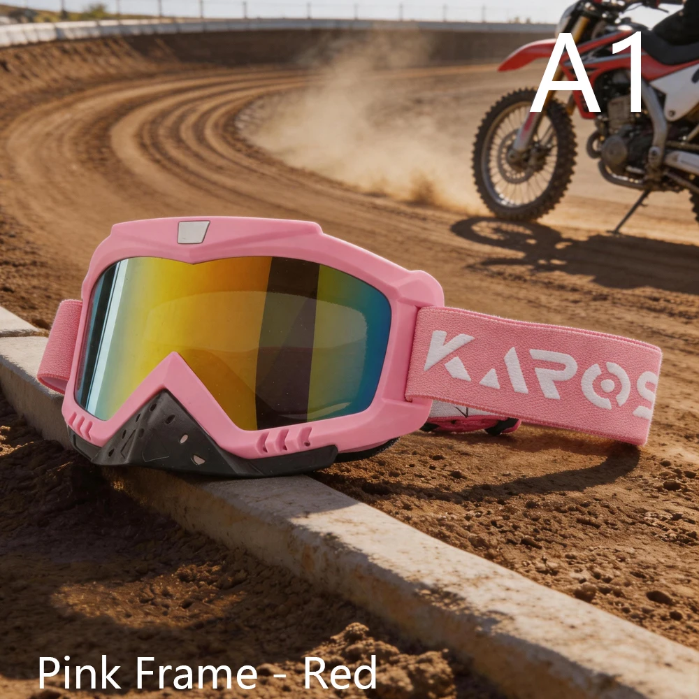 Professional Motocross Riding Goggles, Breathable Dustproof Anti‑Splash Protective Eyewear for Dirt Bike Skiing Outdoor Sports