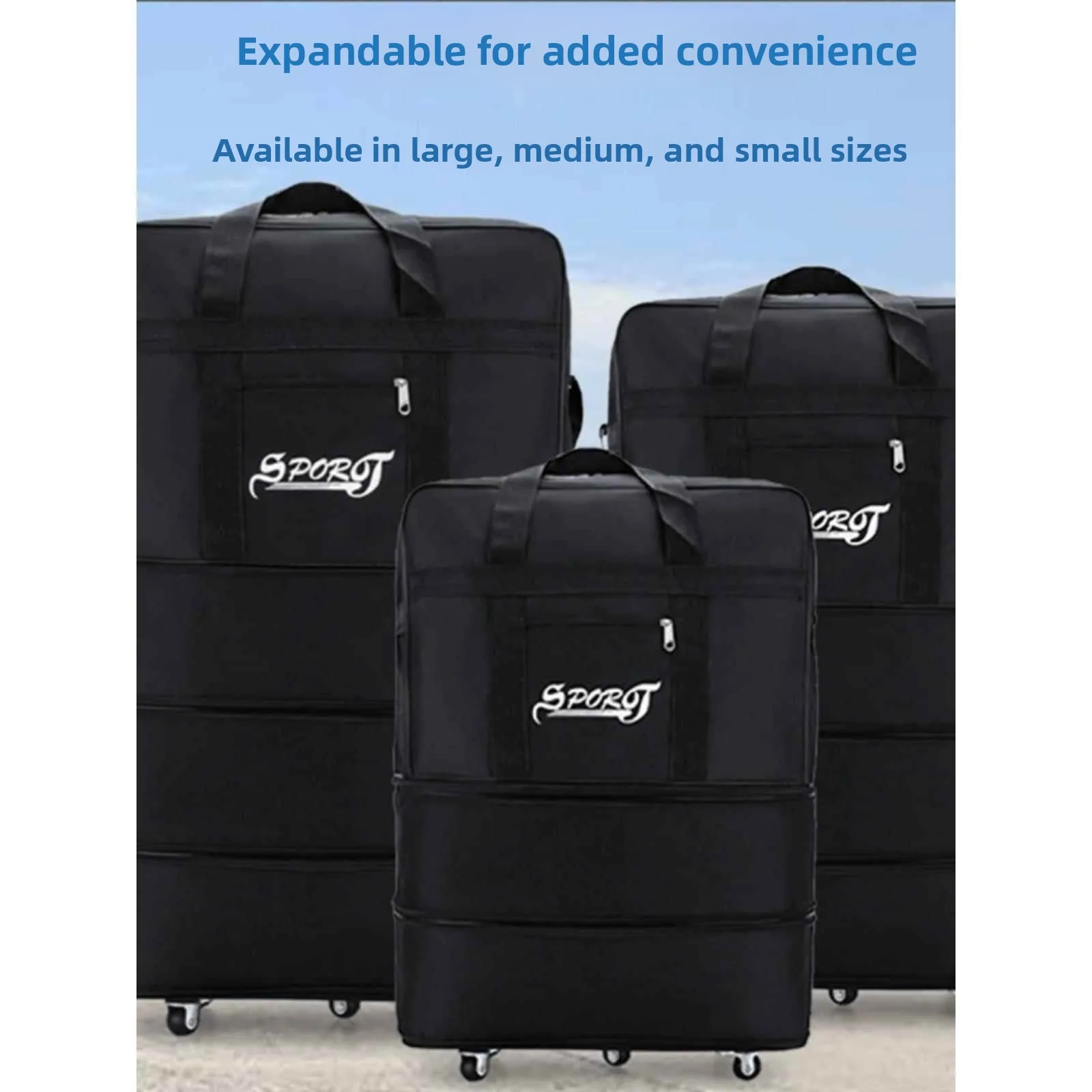 大容量拡張可能荷物バッグ-オックスフォード布-軽量移動バッグ-多層拡張トラベルバッグ-航空貨物用