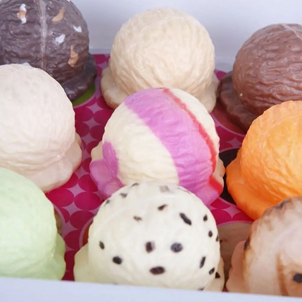 Dessert-Eiscreme-Spiele, Ausgleich, Montessori-Simulation, Eis, Küche, buntes, sensorisches Farb-Eiscreme, Stapel-Up-Ausgleich