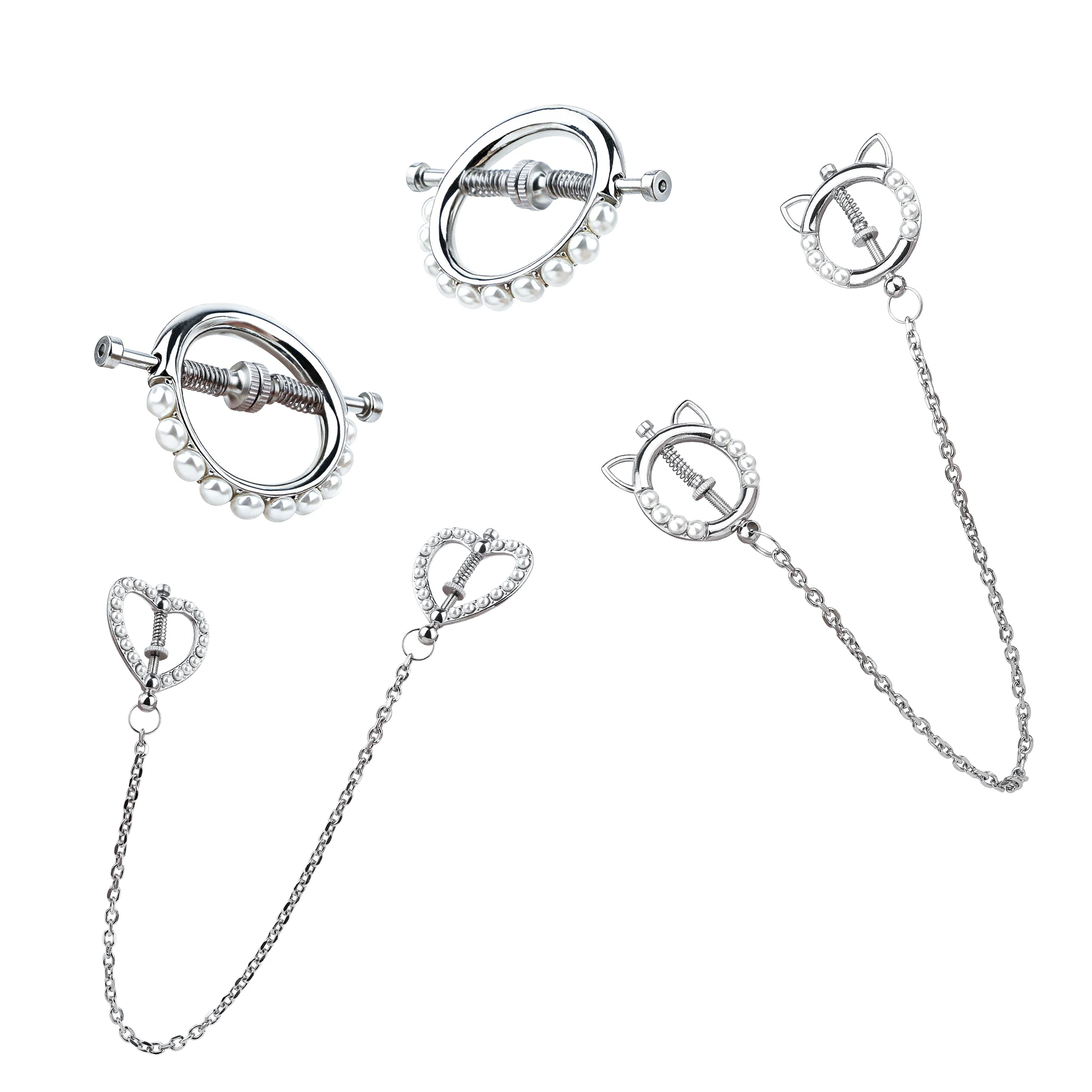 QKKQ New Nipple Clamp With Spring Chest Stimulator Breast Clip Body Pleasure Adult Sexy Gadgets Nipples Restrict Couple Flirting