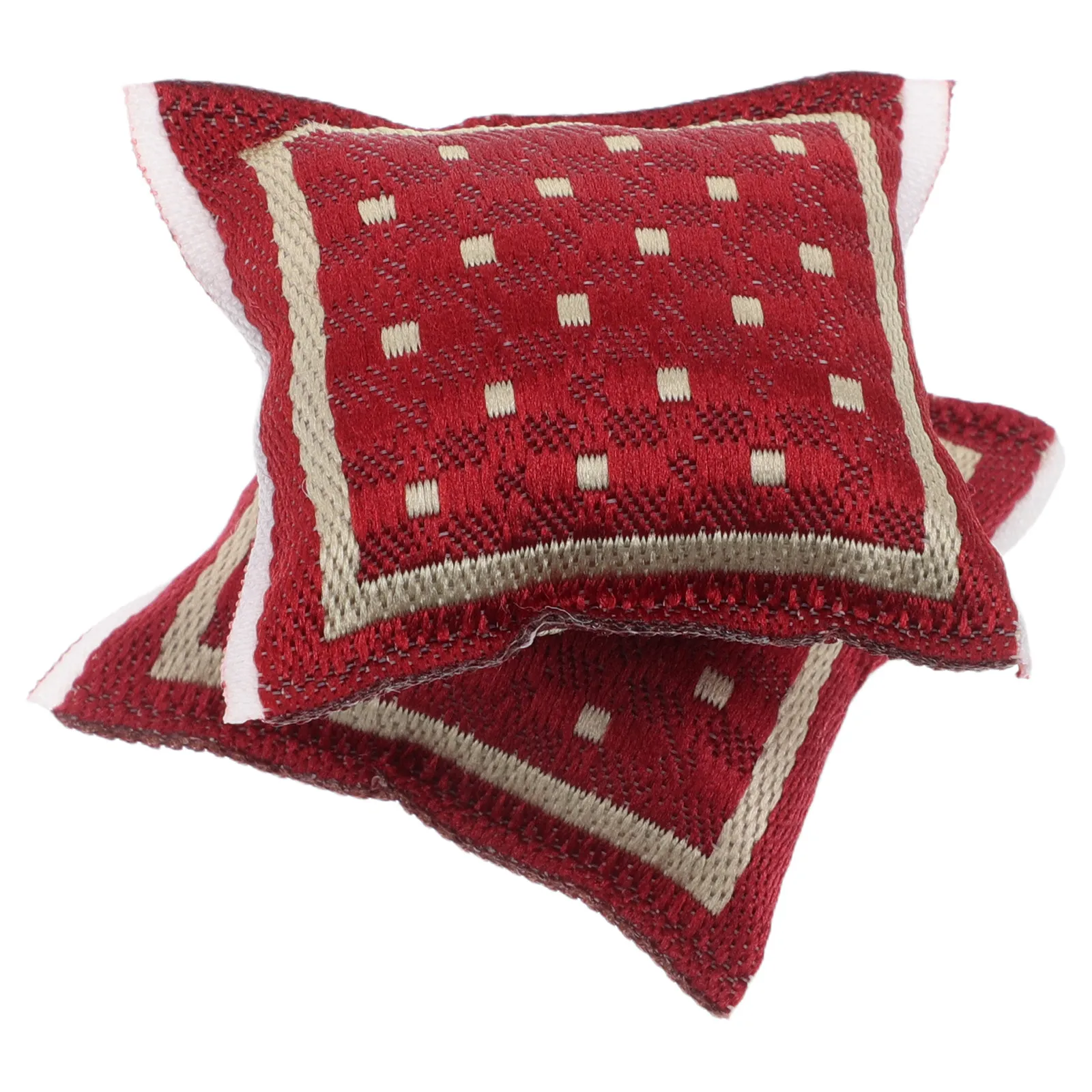 

2 шт. миниатюрных декоративных подушек для кукольного домика, гостиной, спальни, мягкие реалистичные подушки, маленькие очаровательные мини-подушки