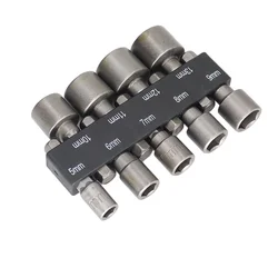 9pcs 5mm-13mm Hex Socket Set Nut Driver Screwdriver Bits Sleeve Nozzles Schroevendraaier Tools Socket Wrenches for DIY Repair