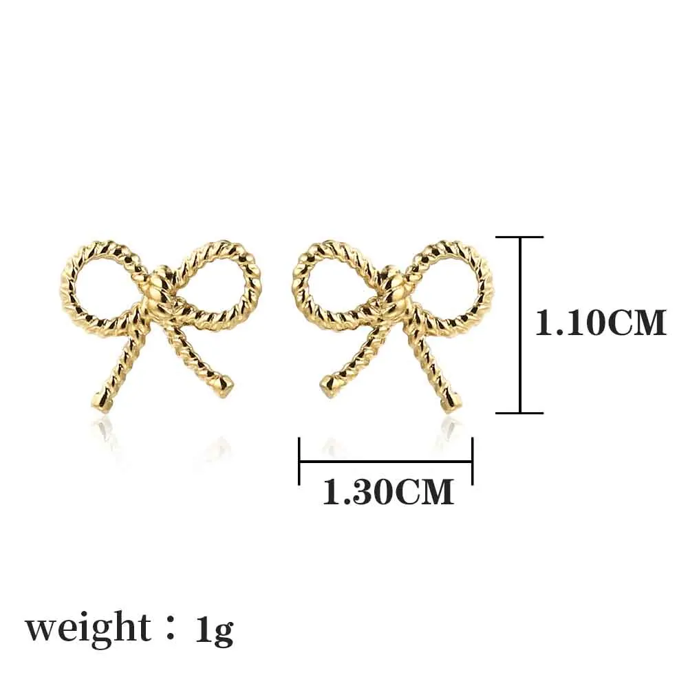 Joya Love золотой цвет милые серьги-гвоздики с бантом для женщин 2024, новые водонепроницаемые модные аксессуары из нержавеющей стали, подарки