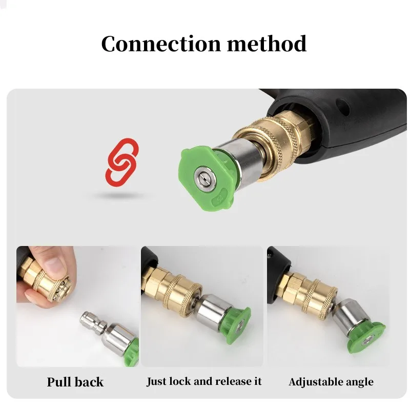 Embouts de pulvérisation de buse de nettoyeur haute pression, rotatif à 360 °, connecteur rapide de 1/4 \