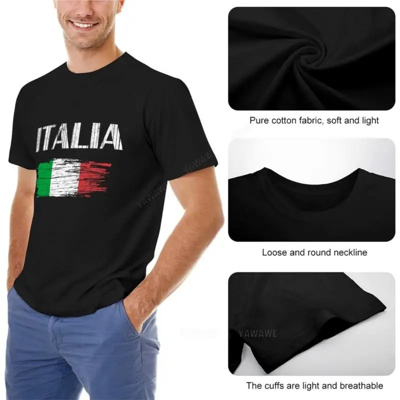 Italia Italian Flag Vintage Graphic - Italy Lovers Tourists Souvenir Cool National Gift T-Shirt graphic t shirt clothes for men