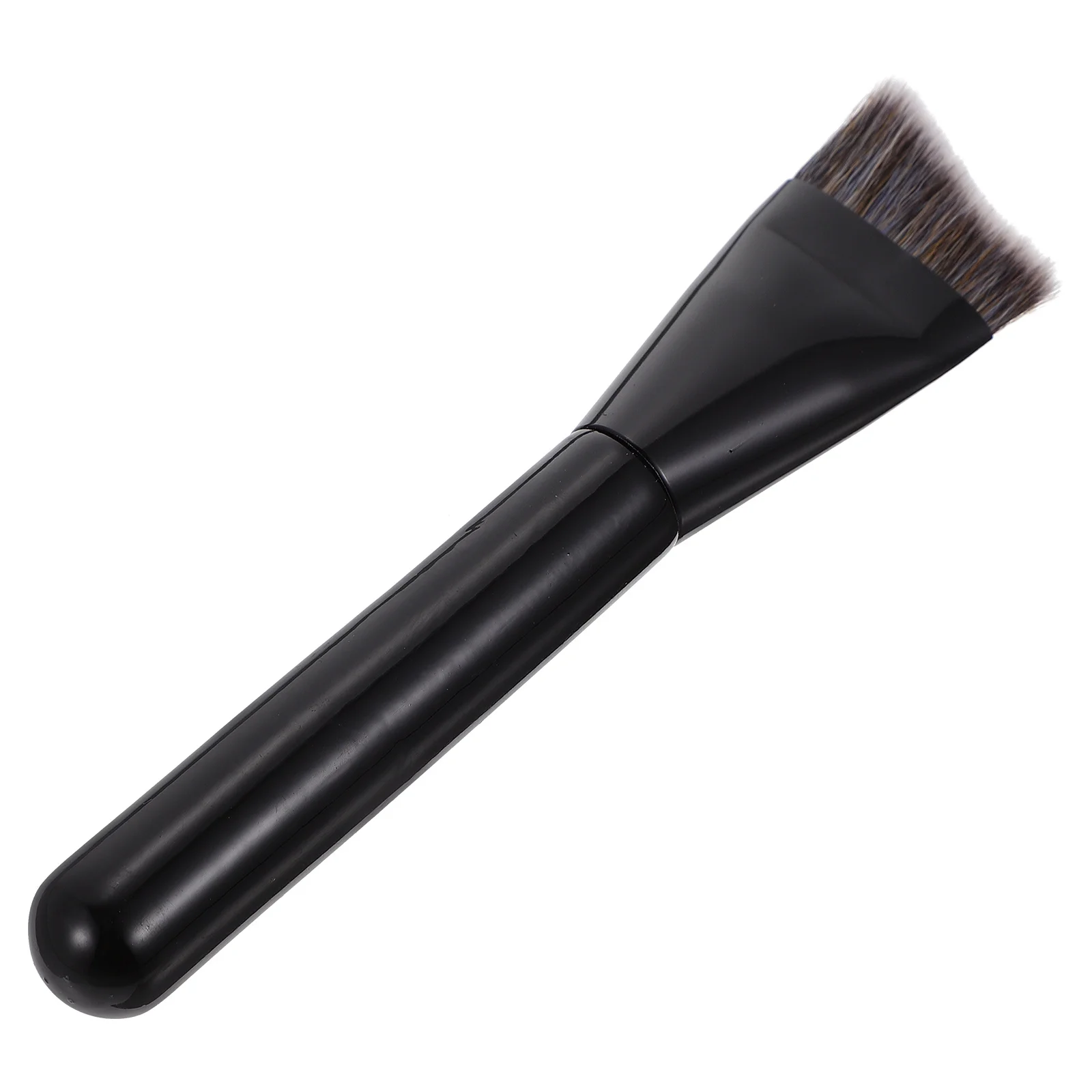 1 Stuks Helder Zwart Houten Handvat Make-Up Borstel V-vormige Vaste Punt Contouren Foundation Brush Draagbare Geavanceerde Gezicht beeldhouwen