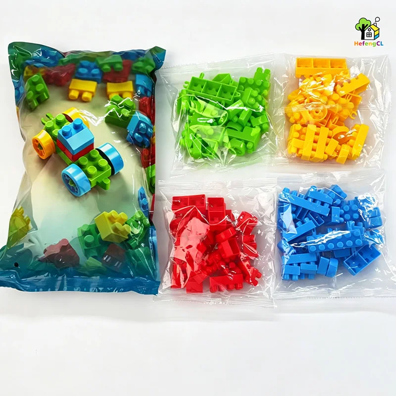 104/208PCS Colorful Building Block Set, 1 Pack 104PCS or 2 Packs 208PCS, Creative Construction Bricks for Kids, Fun Build & Create Play Set, Classroom Activity, Birthday Gift, Christmas & Holiday Present