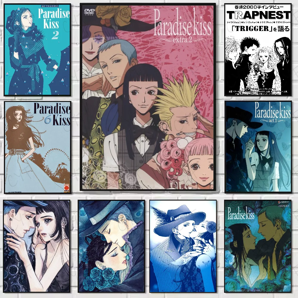 Póster de Kiss de Anime P-Paradise, arte de pared de alta calidad para el hogar, oficina, dormitorio, sala de estar, pasillo, Bar, Idea de regalo perfecta