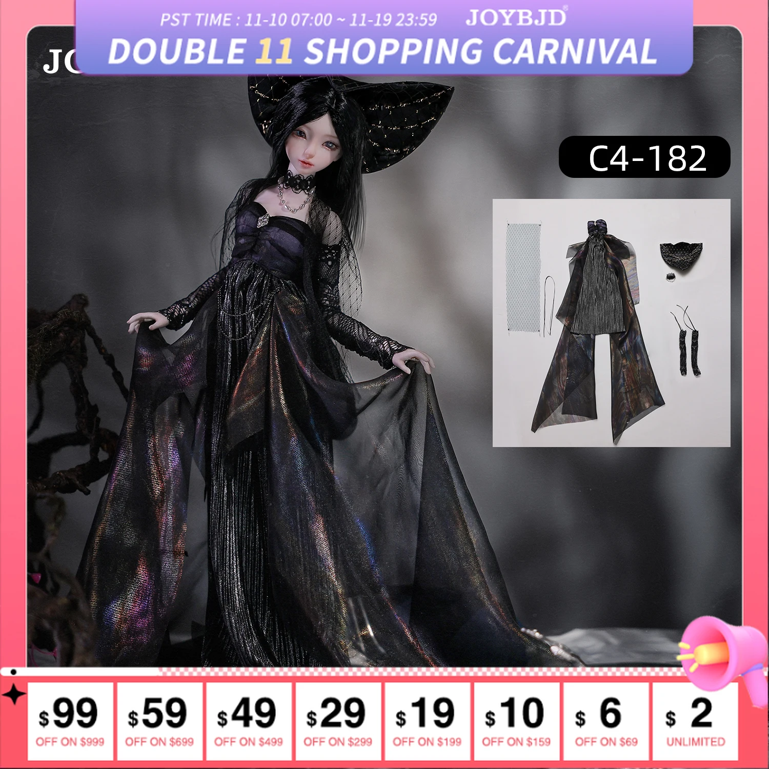 

Bjd Clothes for 1/4 Muxi Bjd Body Dress Dolls Accessories Multiple Color Options