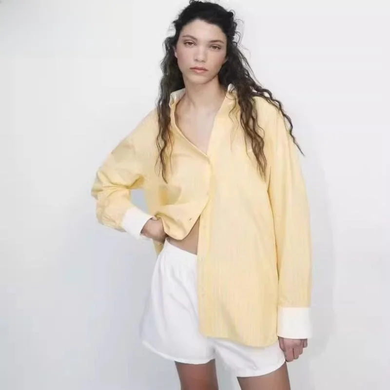 

Новое весеннее поступление, женское длинное све, хлопок Tussah, шелковая отделка, свободная драпировка, рубашка для поездок на работу, рост 25-29 лет