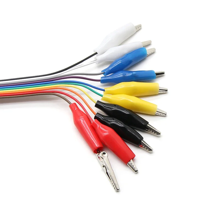 Double Head Alligator Clip Jumper Cable DIY Connection 20cm 30cm 10pins Male and Female Alligator Clips Test Wire Jumpers