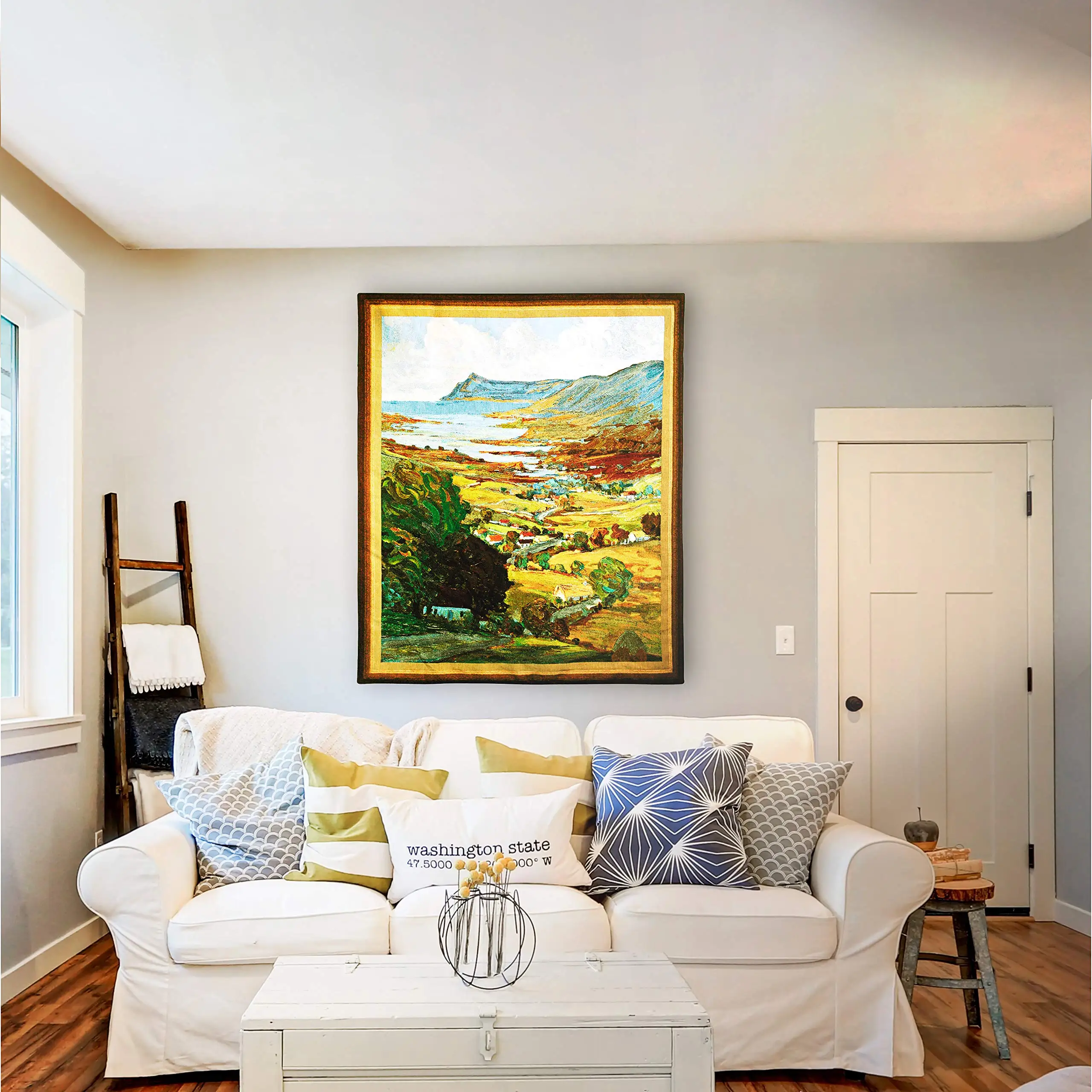 Color of Ireland by John William | Woven Tapestry Wall Art Hanging | Vivid Impressionist Seaside Landscape | 100%
