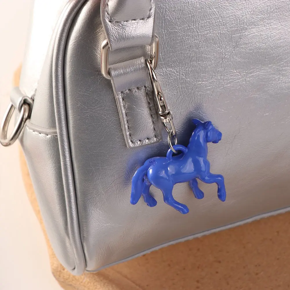 Bag Hanging Ornaments Cartoon Horse Pendant Keychain Mini Cute Animal Key Ring Creative Stereoscopic Car Key Chain Lover Friend