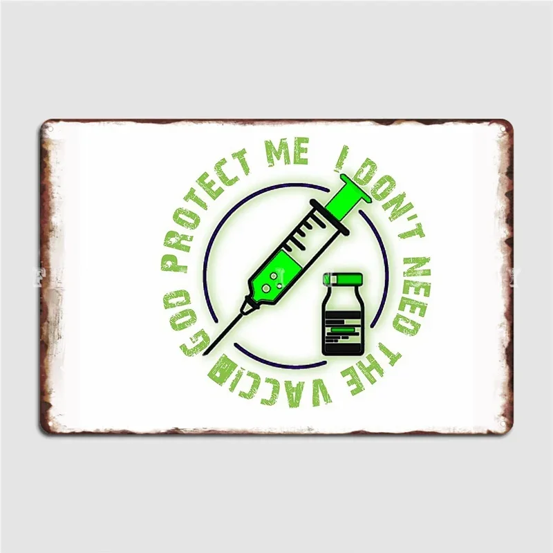 Not A Vaccine Poster Metal Plaque Wall Pub Wall Create Mural Painting Tin Sign Posters