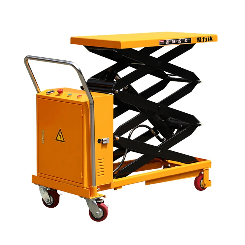 Electric Lift Truck Mobile Hydraulic Transport Platform Load 300-1000KG Scissor Hinge Lifting Structure