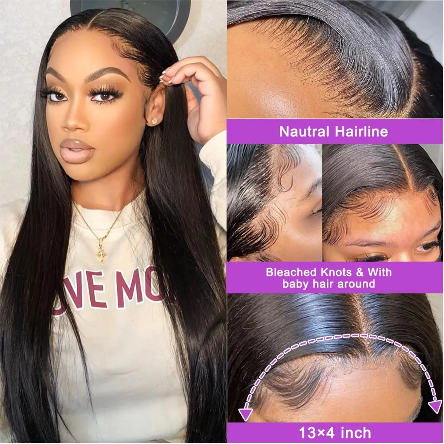 For Women Pre Plucked Frontal Lace Wig 13x6 13x4 HD lace Frontal Wig Natural Color Brazilian Human Hair Wig